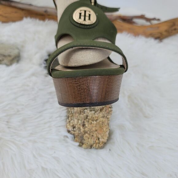 Tommy Hilfiger Green wedge sandals - Picture 4 of 7